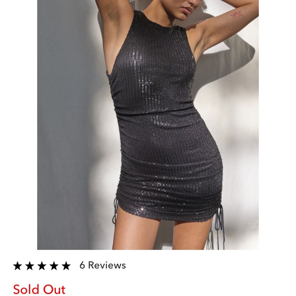 Motel/ Urban black sparkly body con dress